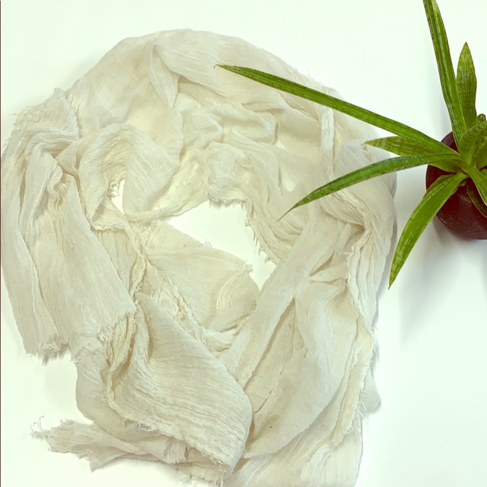 Cream ivory linen scarf